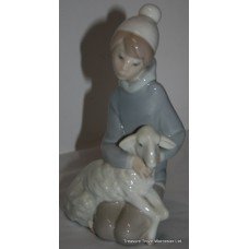 Lladro Porcelain Figurine "Shepherd with Lamb" #4676