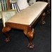 Long Carved Mahogany Six Footed Ball & Claw Stool