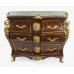 Louis XV Style Inlaid Marble Topped Bombe Commode