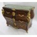 Louis XV Style Inlaid Marble Topped Bombe Commode
