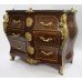 Louis XV Style Inlaid Marble Topped Bombe Commode