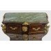 Louis XV Style Inlaid Marble Topped Bombe Commode