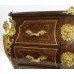 Louis XV Style Inlaid Marble Topped Bombe Commode