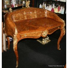 Louis XV Style Inlaid Desk with Heavy Ormolu Mounts