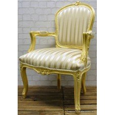 Louis XV Style Gilt Gold Leaf Fauteuil Chair