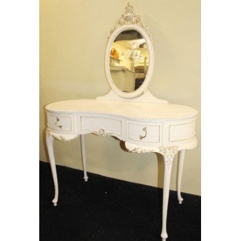 Louis XV Style Kidney Shaped Maple Dressing Table & Mirror