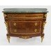 French Marble Topped Bow Fronted Commode with Gilt Metal Mounts