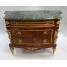 French Marble Topped Bow Fronted Commode with Gilt Metal Mounts