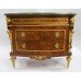 French Marble Topped Bow Fronted Commode with Gilt Metal Mounts