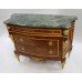 French Marble Topped Bow Fronted Commode with Gilt Metal Mounts