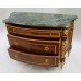 French Marble Topped Bow Fronted Commode with Gilt Metal Mounts