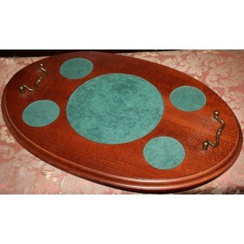 Mahogany Brass Handled Decanter Set Tray