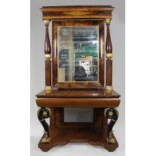 Antique Mahogany and Parcel Gilt Console Table & Pier Mirror