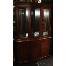 Mahogany Serpentine Glazed Display Cabinet Bookcase