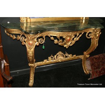 Ornate Gilt Marble Topped Console Table