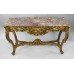 French Style Marble Topped Gilt Console Table