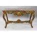 French Style Marble Topped Gilt Console Table