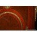 Marble Topped French Empire Style Walnut Inlaid Side Cabinet