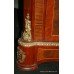 Marble Topped French Empire Style Walnut Inlaid Side Cabinet