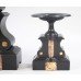 Mid 19th c. French Japy Freres Black Marble Garniture Clock Set