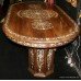 Inlaid Mother of Pearl Rosewood Twin Pedestal Centre Table