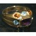 Multicoloured Stone 9ct. Gold Ring