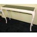 Decapé Finish Carved Wood Narrow Side Console Table with Smoked Glass Top