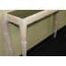 Decapé Finish Carved Wood Narrow Side Console Table with Smoked Glass Top