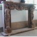 Heavy Carved Rouge Marble Fire Surround With Caryatid Supports