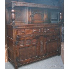 Solid Oak Cromwellian Style Court Cupboard