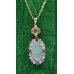 Opal Diamond & Ruby Pendant on 14ct Gold Chain