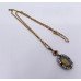 Opal Diamond & Ruby Pendant on 14ct Gold Chain