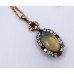 Opal Diamond & Ruby Pendant on 14ct Gold Chain
