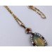Opal Diamond & Ruby Pendant on 14ct Gold Chain