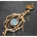 Fine Pair of Elegant 9ct Art Nouveau Style Opal Drop Earrings
