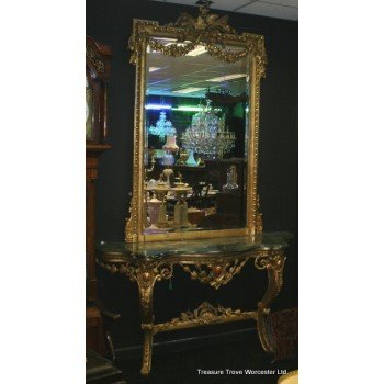 Ornate Antique Gilt Overmantle Mirror c.1840