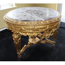 Ornate Marble Topped Carved Giltwood Centre Table