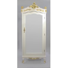 Ornate Mirrored Louis XV Style Armoire with Cherubs