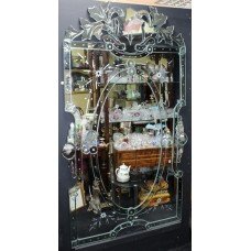 Ornate Venetian Full Length Etched Glass Mirror