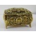 Ornate Heavy Brass Victorian Casket with Velvet Lined Interior