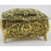 Ornate Heavy Brass Victorian Casket with Velvet Lined Interior