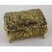 Ornate Heavy Brass Victorian Casket with Velvet Lined Interior