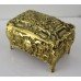 Ornate Heavy Brass Victorian Casket with Velvet Lined Interior