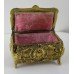 Ornate Heavy Brass Victorian Casket with Velvet Lined Interior