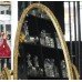 Ornate Vintage Freestanding Gilt Oval Cheval Mirror