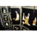 Ornately Decorated Oriental Chinoiserie Relief Lacquer Six Fold Screen