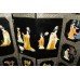 Ornately Decorated Oriental Chinoiserie Relief Lacquer Six Fold Screen