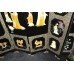 Ornately Decorated Oriental Chinoiserie Relief Lacquer Six Fold Screen