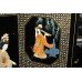 Ornately Decorated Oriental Chinoiserie Relief Lacquer Six Fold Screen