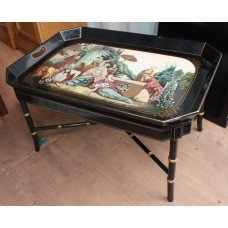 Painted Black & Gold Antique Style Tray Table